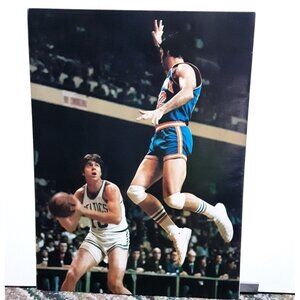 1972 Dave Cowens Celtics Jerry Lucas Knicks Magazine Cut Photo Portrait vintage